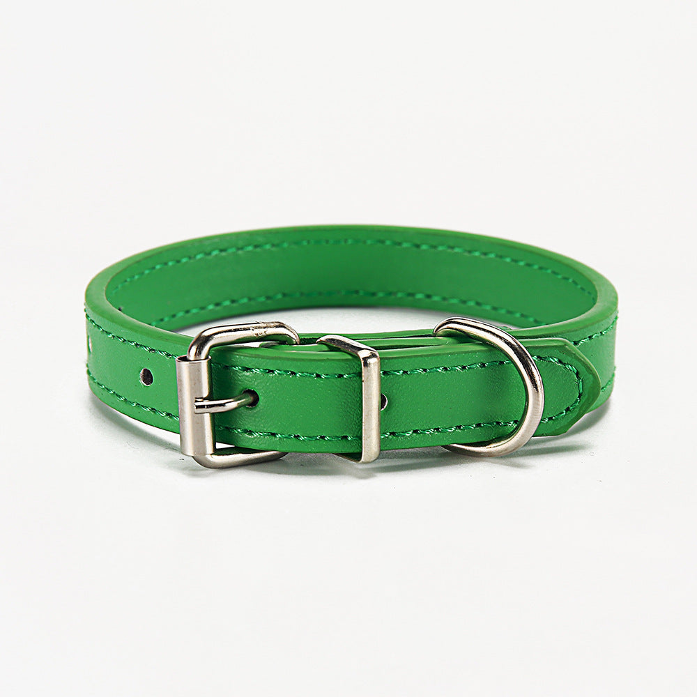 Premium Leather Dog & Cat Collar – Adjustable, Durable, Multi-Color Pet Neck Strap