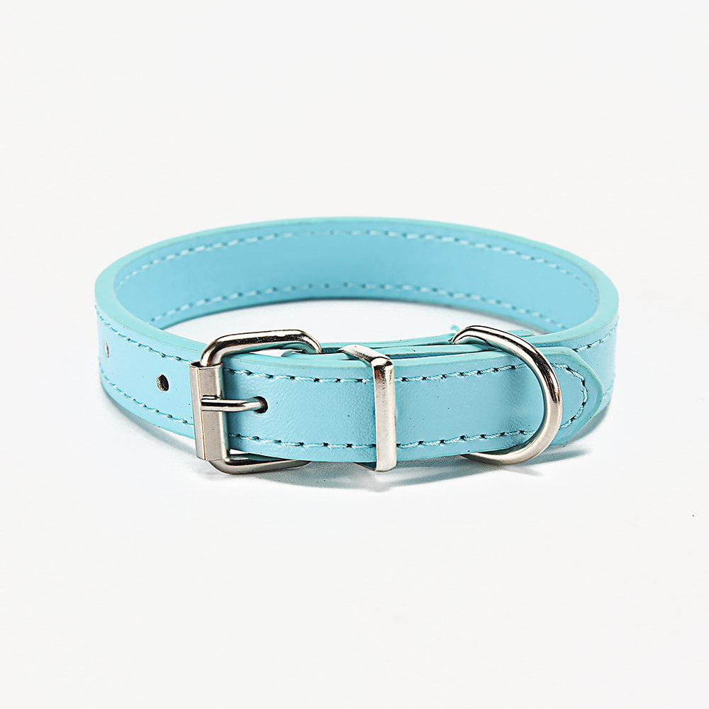 Premium Leather Dog & Cat Collar – Adjustable, Durable, Multi-Color Pet Neck Strap