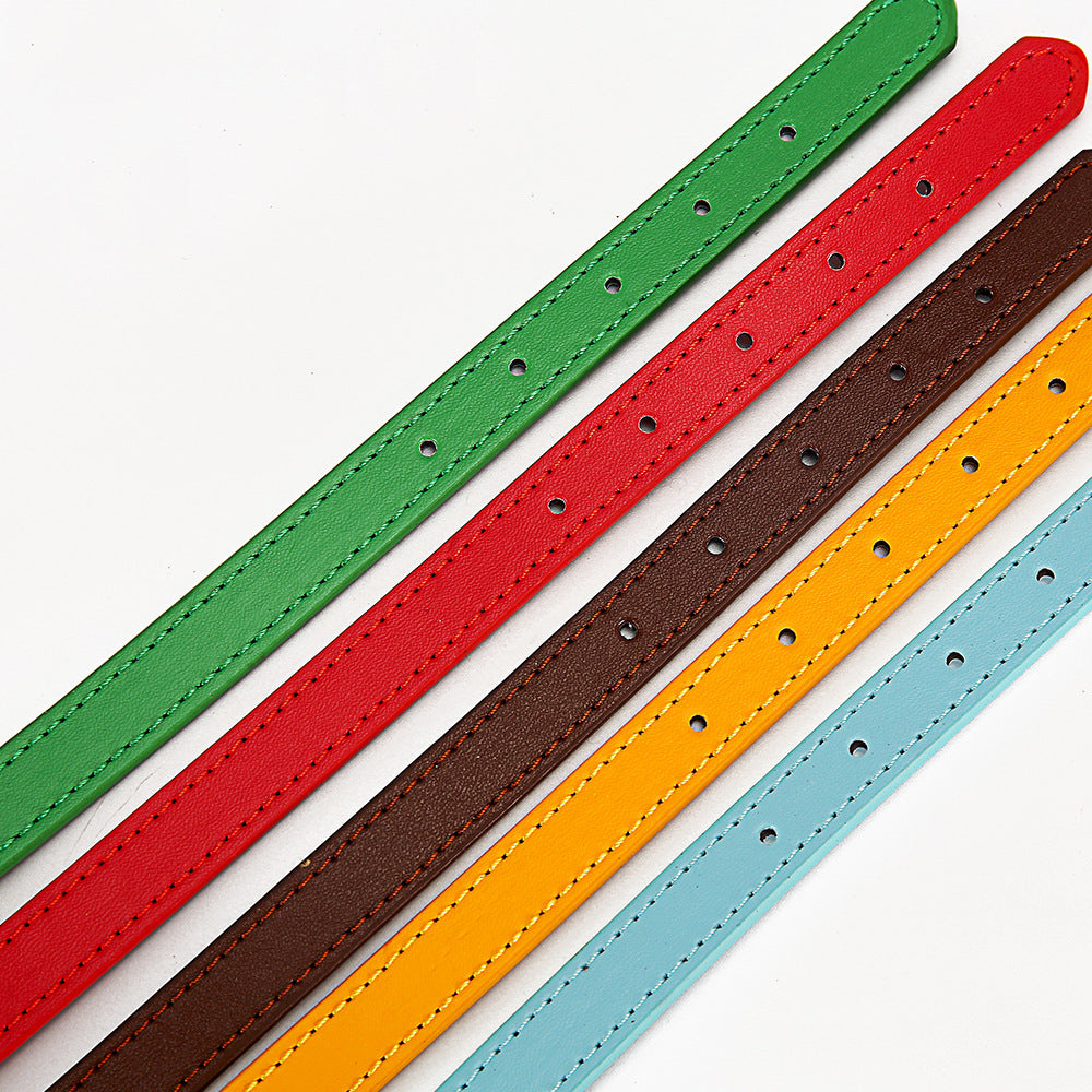 Premium Leather Dog & Cat Collar – Adjustable, Durable, Multi-Color Pet Neck Strap