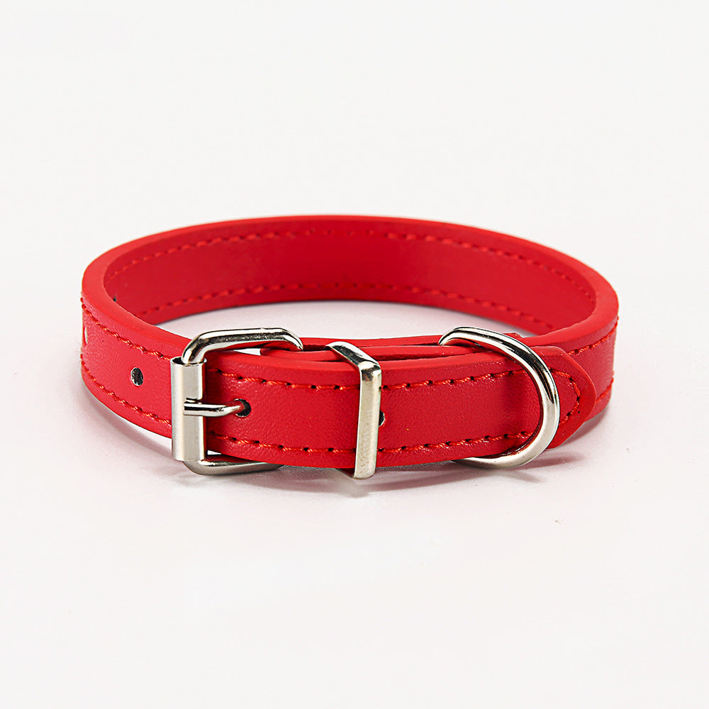 Premium Leather Dog & Cat Collar – Adjustable, Durable, Multi-Color Pet Neck Strap