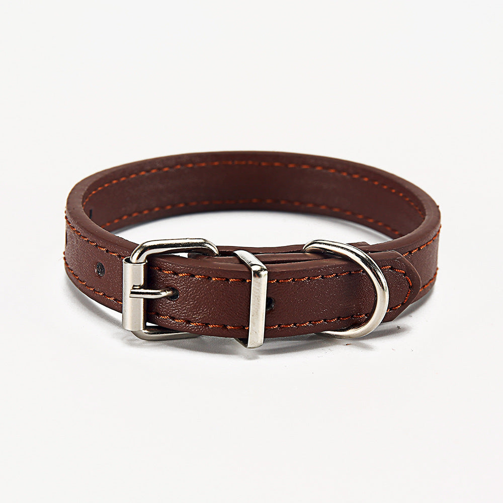 Premium Leather Dog & Cat Collar – Adjustable, Durable, Multi-Color Pet Neck Strap