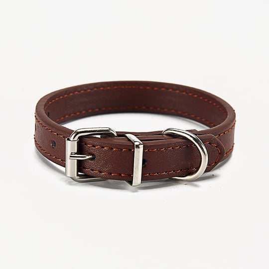 Premium Leather Dog & Cat Collar – Adjustable, Durable, Multi-Color Pet Neck Strap