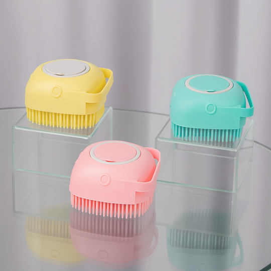 Silicone Dog Bath Massage Gloves Brush Pet Cat Bathroom Cleaning Tool Comb Brush For Dog Can Pour Shampoo Dog Grooming Supplies